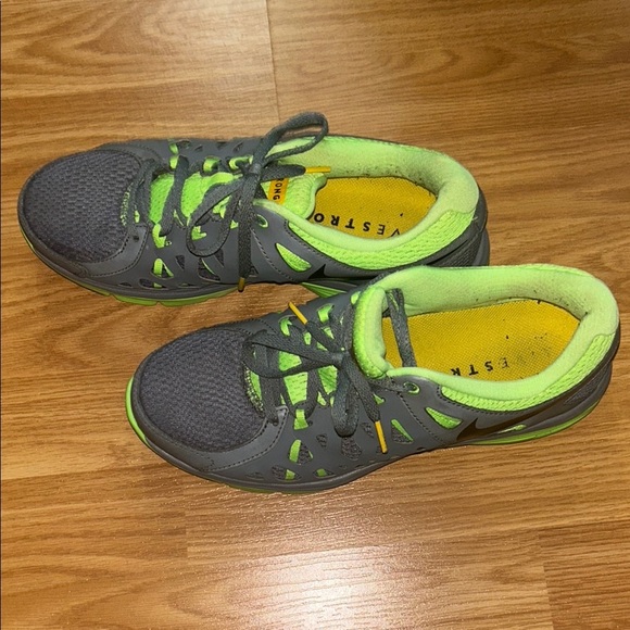 Gray and Neon Green Athletic Shoes - Picture 2 of 11